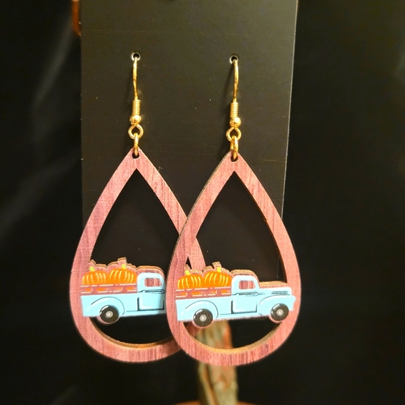 Jewelry - 2/$20 Wood Pickup Truck Cut-Out Earrings